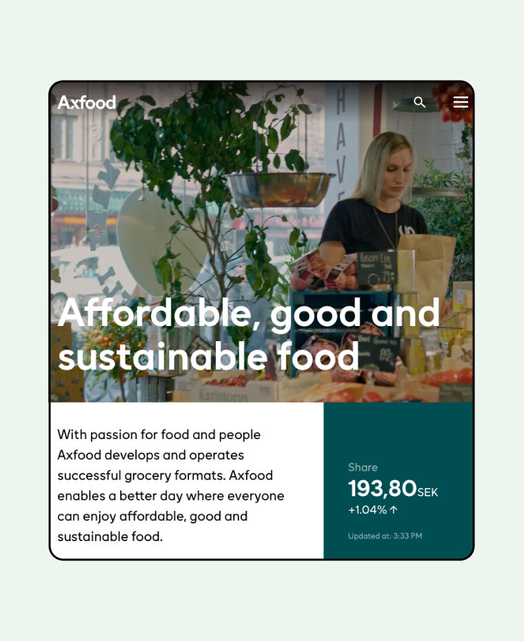 Axfood homepage